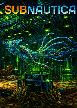Subnautica Leviathan Stained Glass Art