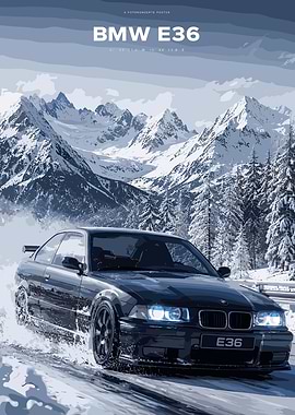 BMW E36 Drifting in Snow