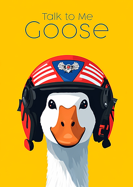 Goose in a Pilot Helmet