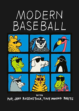 Modern Baseball Album Cover with Animals