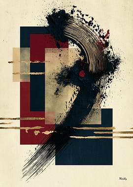 Sumi-E Zen Abstraction No. 02 – Japanese Ink Architectural Wall Art