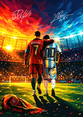 Ronaldo and Messi Embrace