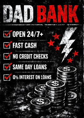 Dad Bank Funny Poster