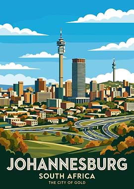 Johannesburg Cityscape Poster