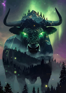 Mystical Bull Landscape