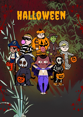 Halloween Kids in Costumes