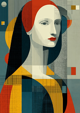 Abstract Mona Lisa Portrait