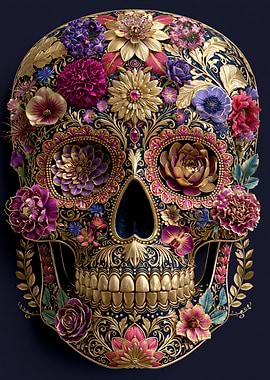 Ornate Floral Skull