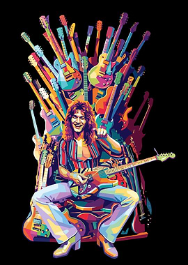 Eddie Van Halen on Guitar Throne