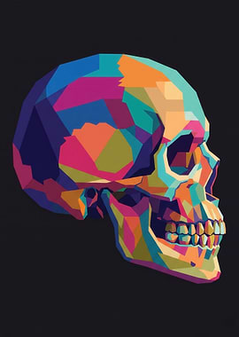 Colorful Geometric Skull