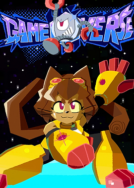 GameVerse Cat Girl and Robot Poster