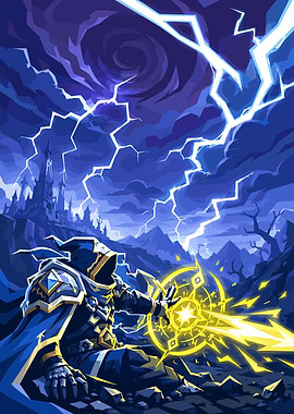 The Spell Brigade Mage casting lightning spell