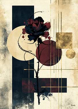 Sumi-E Rose Zen No. 09 – Japanese Ink Floral Wall Art