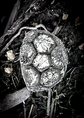 Worn Soccer Ball in Nature