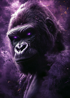 Mystical Gorilla with Glowing Eyes