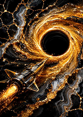 Spaceship approaching a black hole