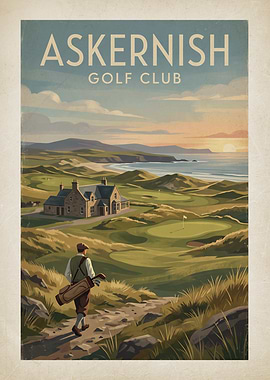 Askernish Golf Club Vintage Poster