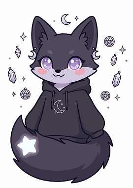 Cute Fox with Celestial Theme