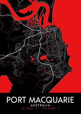 Port Macquarie Dark Map