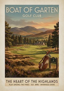 Boat of Garten Golf Club Vintage Poster