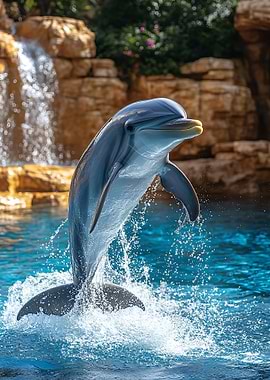 Dolphin leaping from water