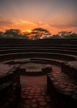 Ancient Amphitheater at Sunrise
