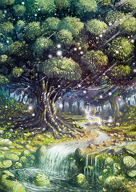 Enchanted Forest with Spirit Deer