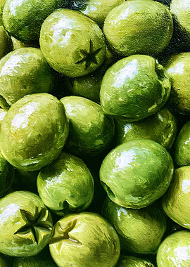 Close-up of Green Olives