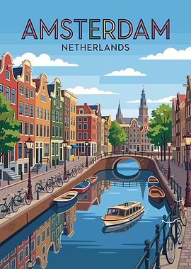 Amsterdam Canal Scene