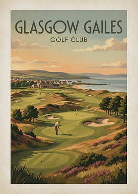 Glasgow Gailes Golf Club Vintage Poster