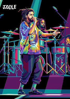 J. Cole Pop Art Portrait