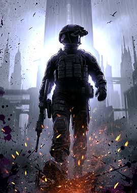 Soldier in a Ruined City