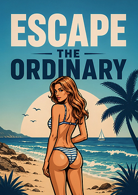Escape the Ordinary Beach Poster