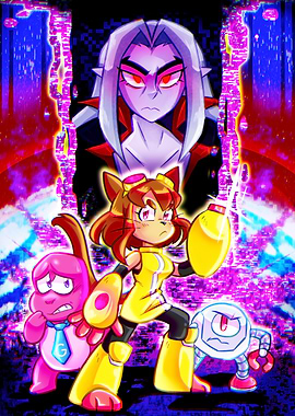 Anime Characters in a Glitchy Digital World