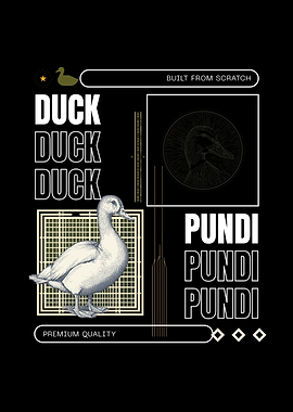 Animale Duck Pundi Text Art