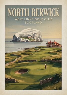 North Berwick Golf Club Vintage Poster