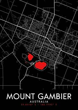 Mount Gambier Dark Map