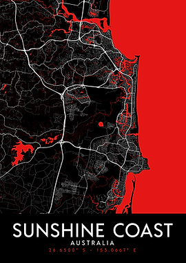 Sunshine Coast Dark Map
