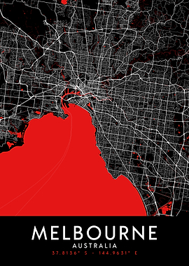 Melbourne Dark Map