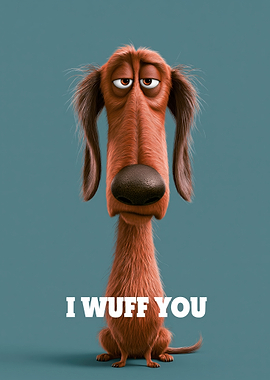 Funny Dog Saying I Wuff You