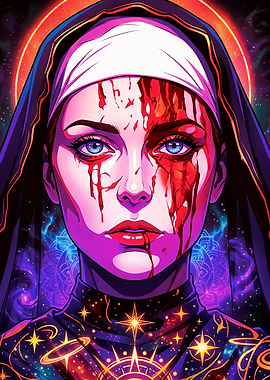 Bloody Nun with Cosmic Background