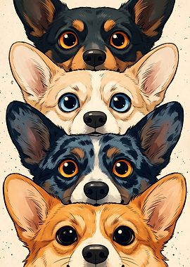 Stack of Adorable Dogs