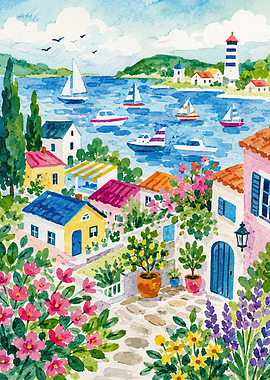 Vibrant Harbor Panorama