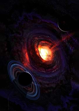 Cosmic Black Hole with Planets