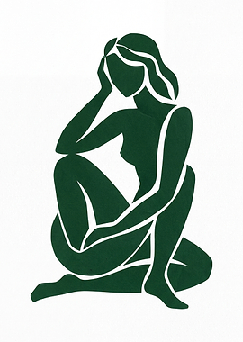 Silhouette of a Seated Woman