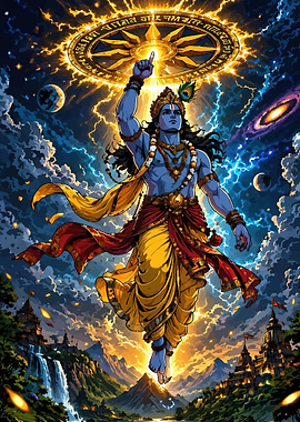 Lord Krishna in Cosmic Display
