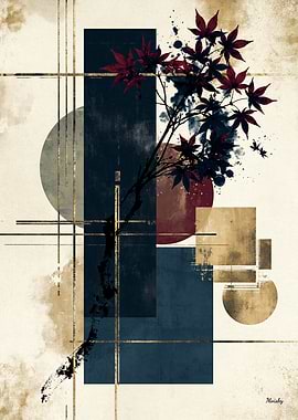 Momiji Sumi-E Zen No. 04 – Japanese Maple Ink Wall Art