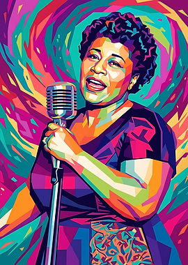 Ella Fitzgerald Pop Art Portrait
