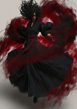 Dark Sorceress with Red Energy