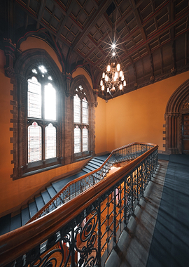 Glasgow University Staircase with Ornate Railing